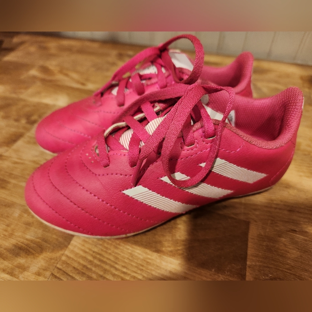 Adidas Kids Pink and White Sneakers